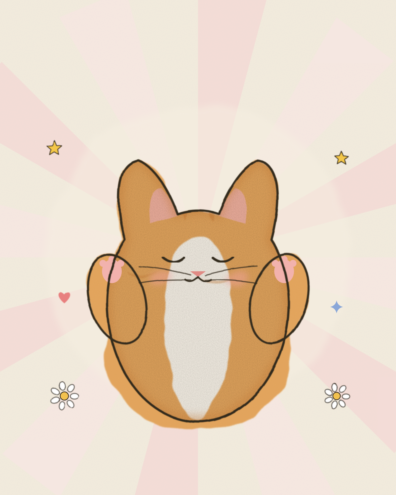 Рудий котик тягне лапки